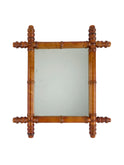 Vintage 1940s French Small Bamboo Mirror Twelve Weston Table