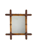 Vintage 1940s French Small Bamboo Mirror Two Weston Table