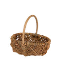 Vintage 1940s French Small Oval Wicker Foraging Basket Weston Table