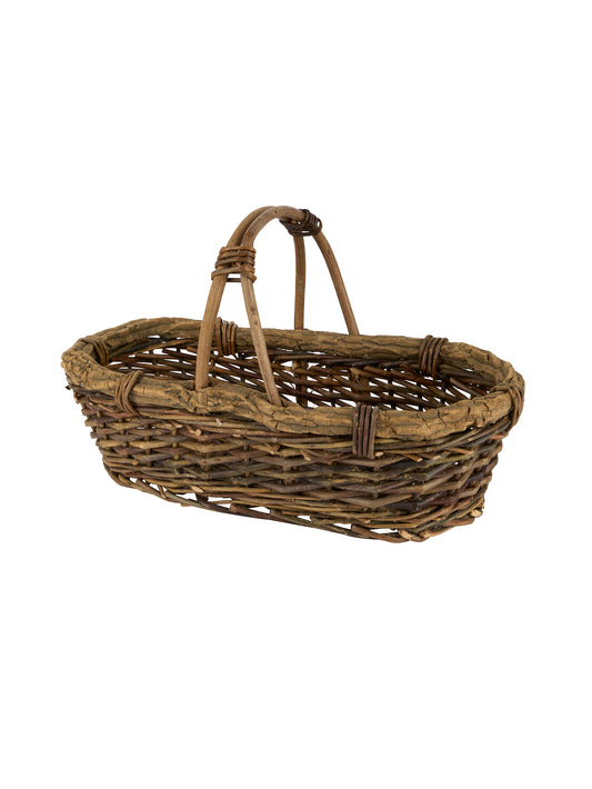 Vintage 1940s French Stick and Wood Oval Basket Weston Table