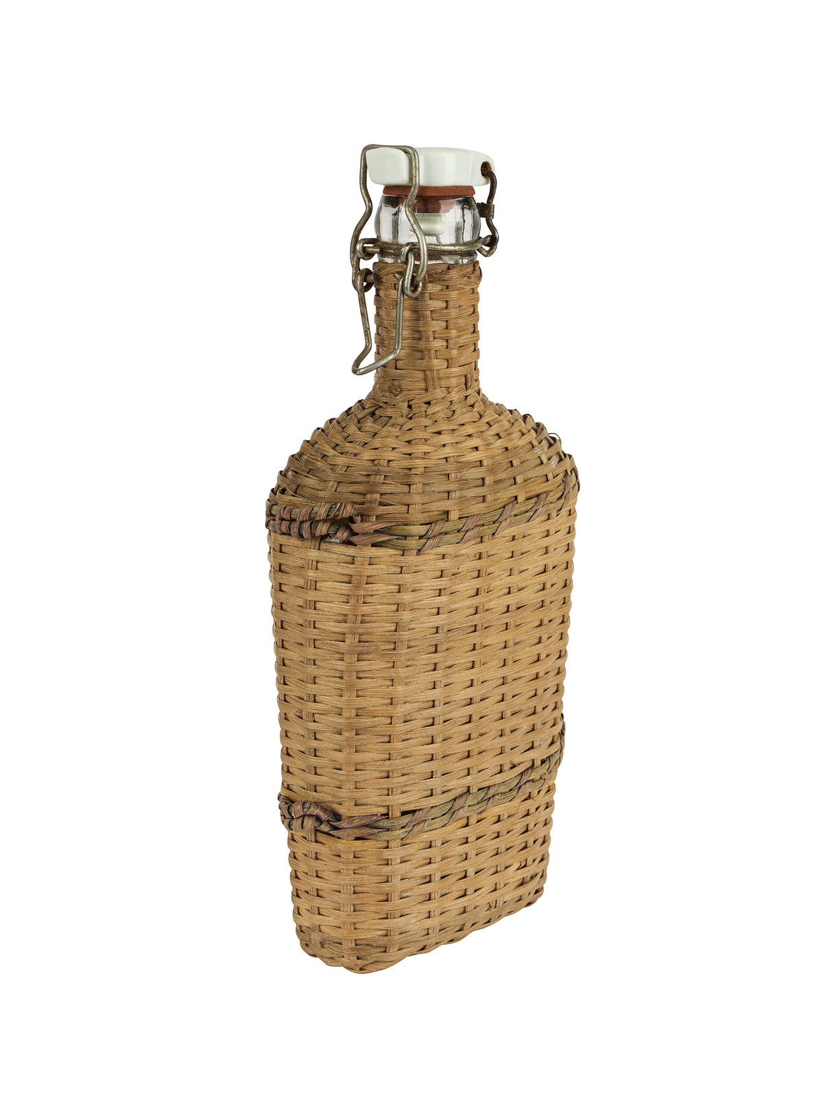 Vintage 1940s French Wicker Pilgrim Flask Weston Table