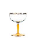 Vintage 1940s Gold Leaf & Amber Stem Cocktail Glasses Weston Table