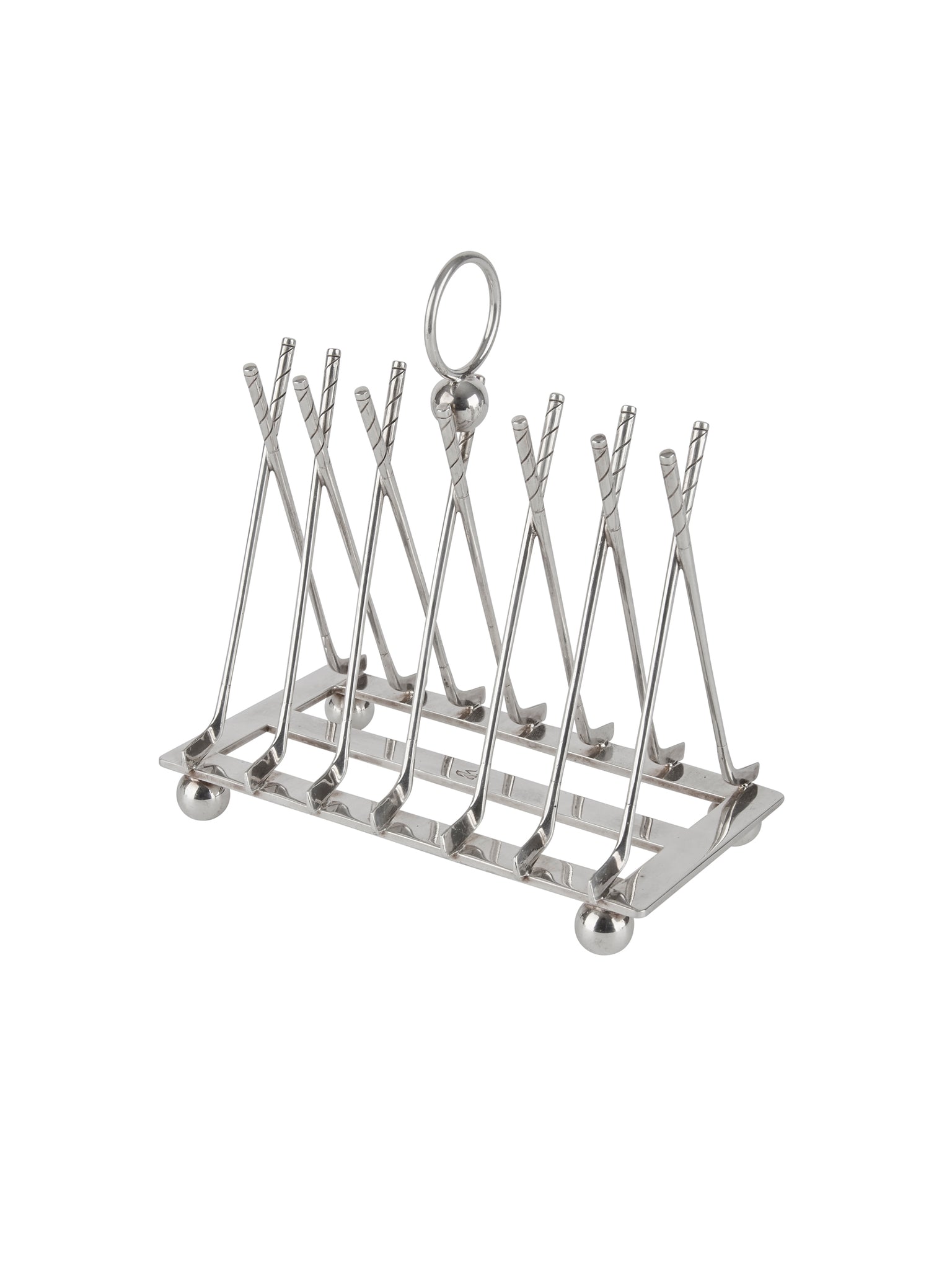 Vintage 1940s Silver Plate Crossed Golf Clubs Toast Rack Weston Table