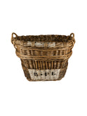 Vintage 1940s Grey Wicker Champagne Grape Harvesting Basket Weston Table