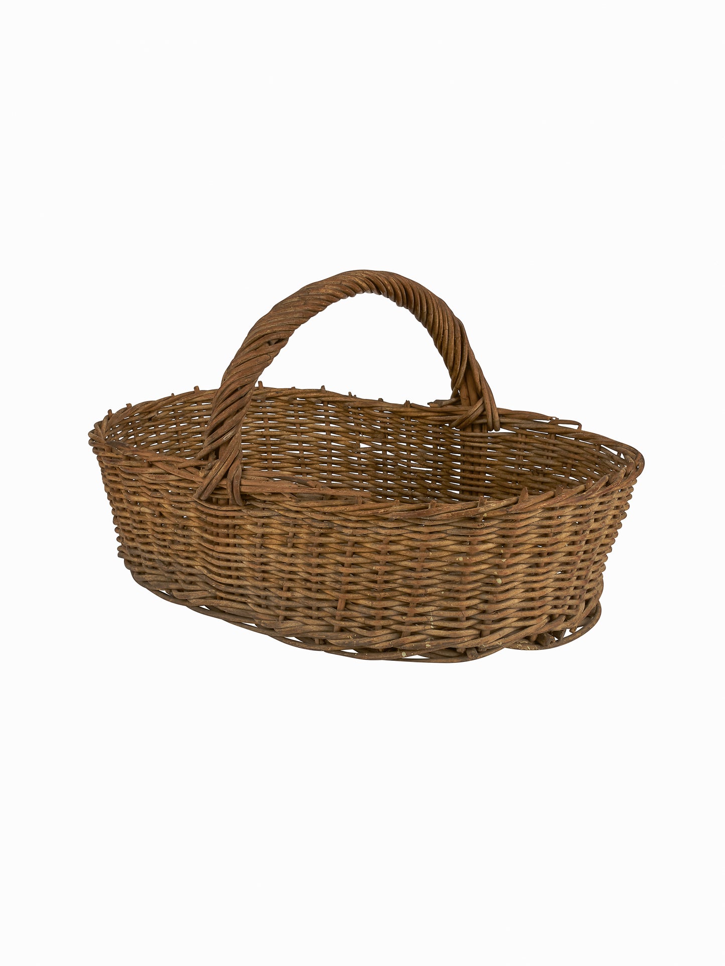 Vintage 1940s Handwoven Gathering Basket Weston Table