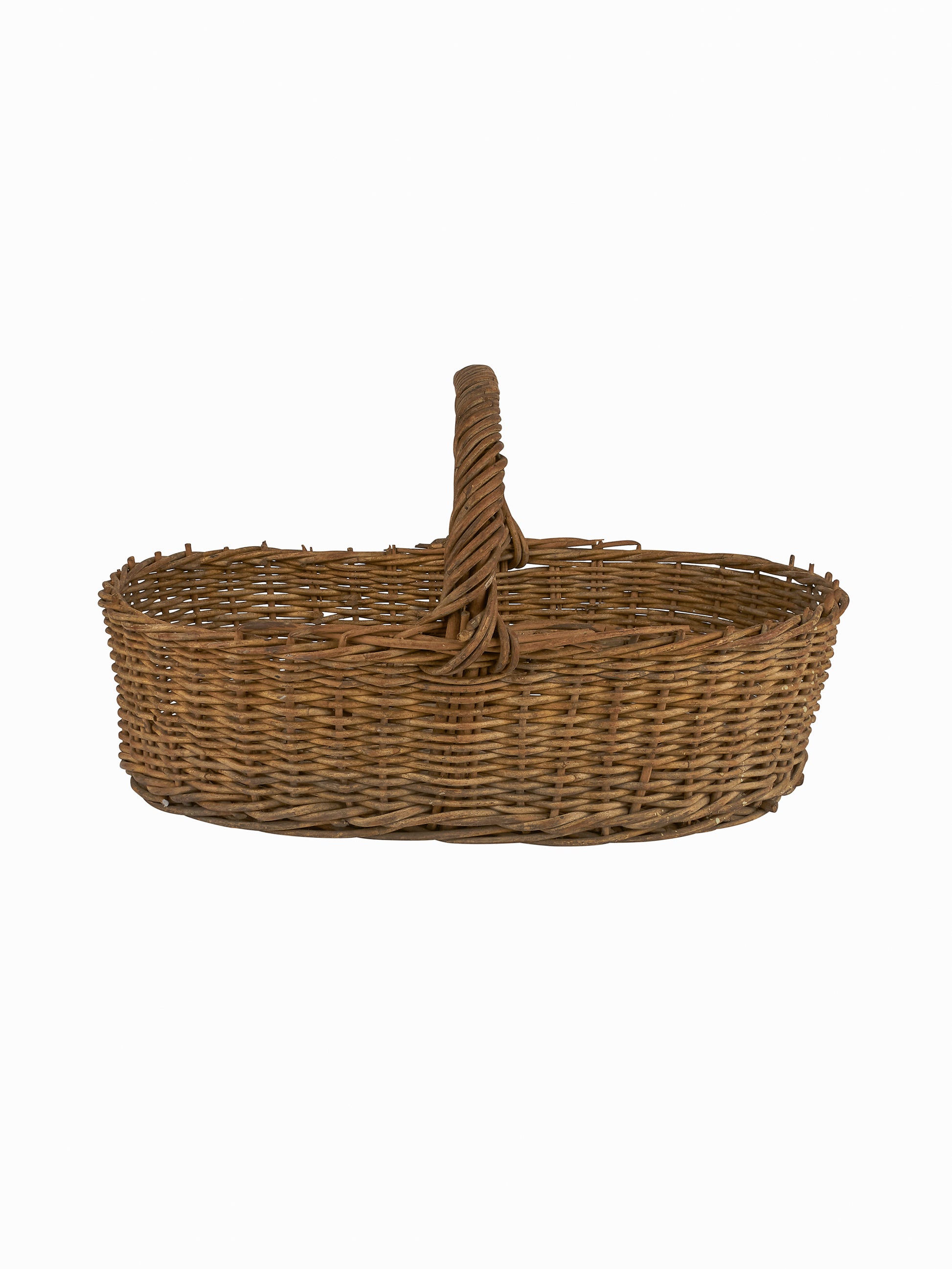 Vintage 1940s Handwoven Gathering Basket Weston Table