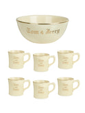 Vintage 1940s Homer Laughlin Tom & Jerry Punch Bowl Set Weston Table