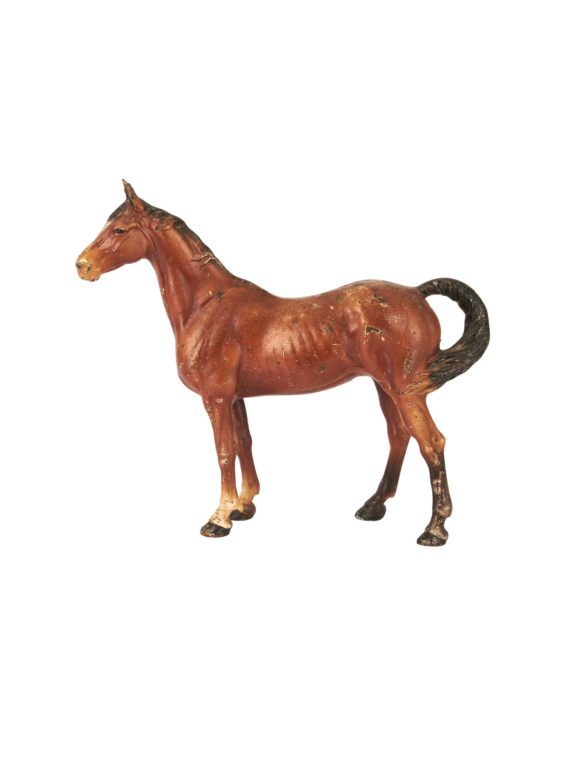 Vintage 1940s Hubley Chestnut Thoroughbred Doorstop Weston Table