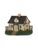 Vintage 1940s John Wright Rose Blue Cottage Doorstop Weston Table