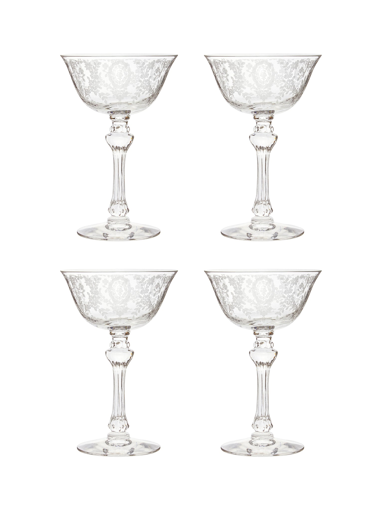 Vintage 1940s June Night Champagne Coupes