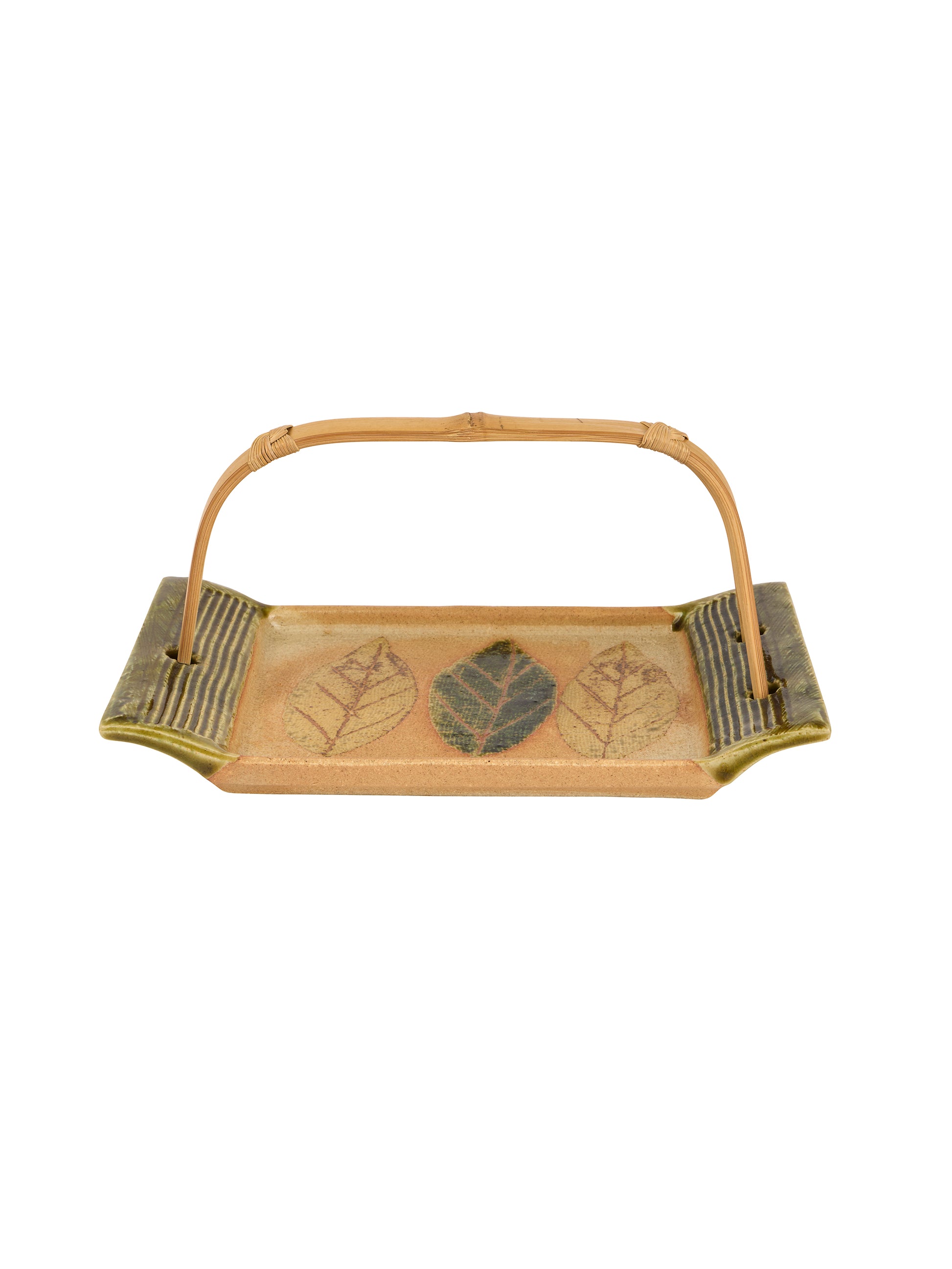 Vintage 1940s Kato Haji Bamboo Handled Tray Weston Table