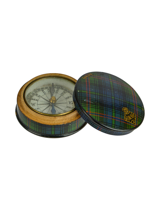 Vintage 1940s Mauchline Tartanware Compass Weston Table