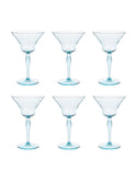 Vintage 1940s Morgantown Aqua Cocktail Coupes Set of Six Weston Table