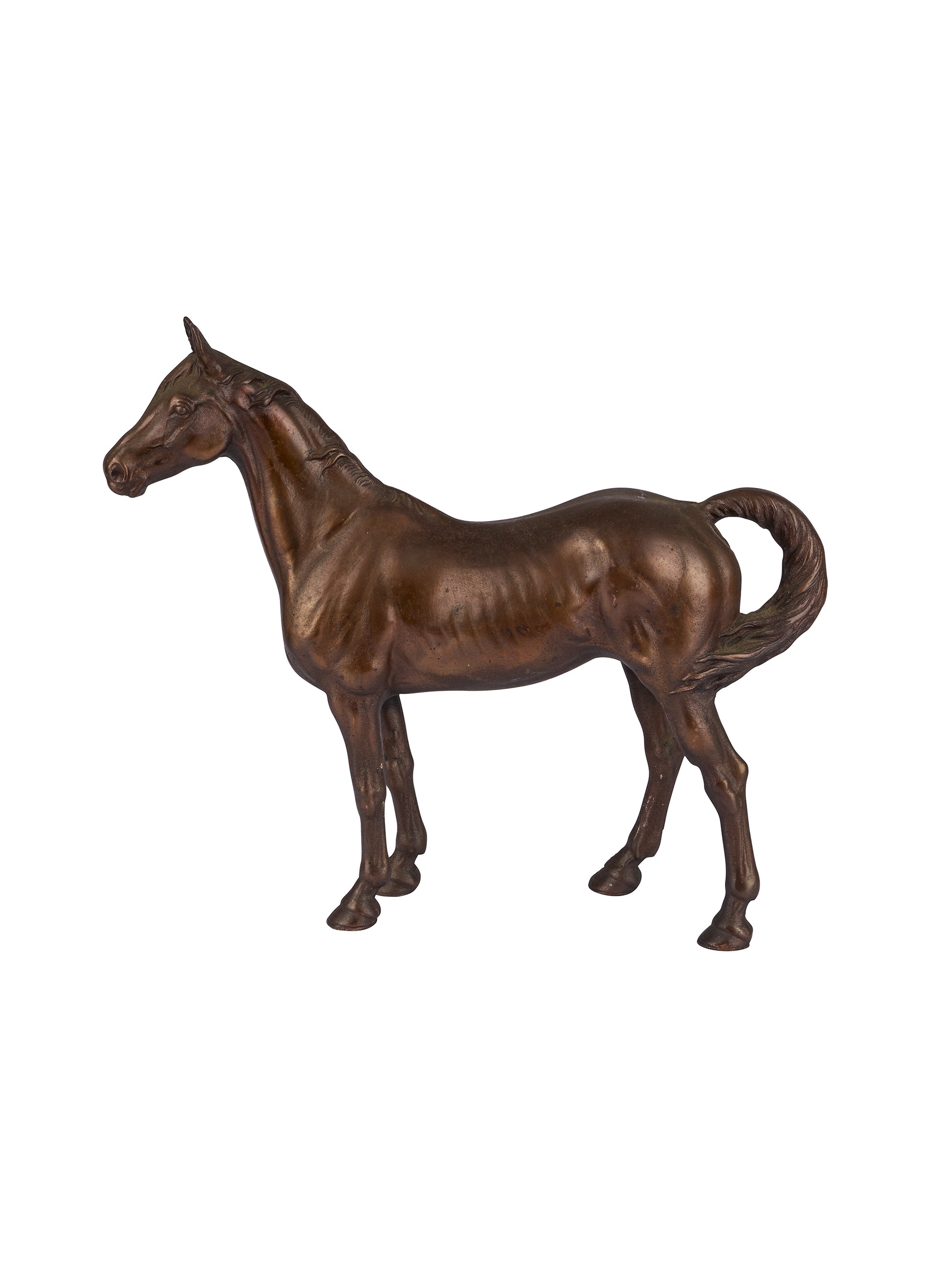 Vintage 1940s Painted Cast Iron Horse Doorstop Weston Table