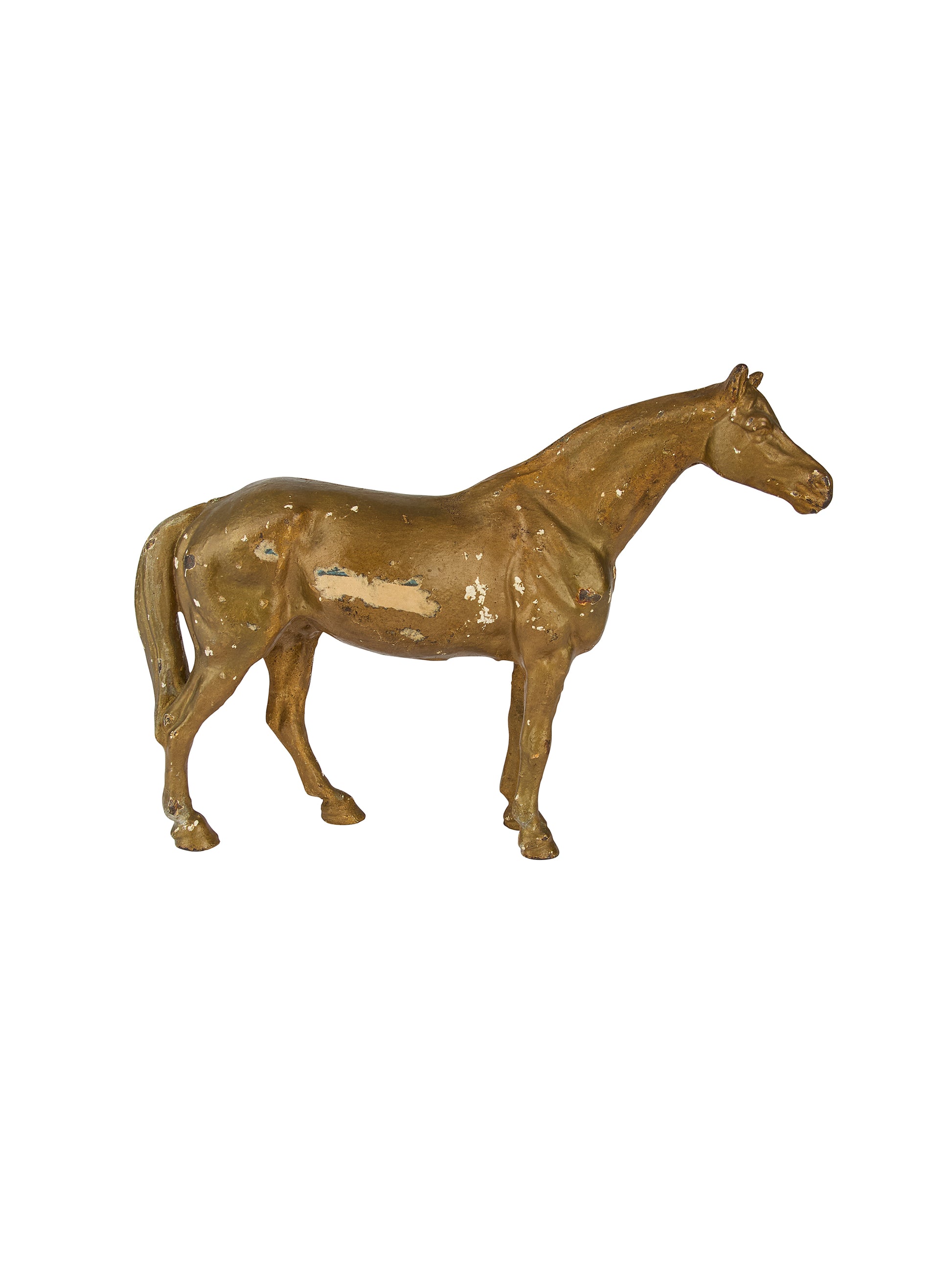 Vintage 1940s Painted Cast Iron Horse Doorstop Weston Table