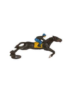  Vintage 1940s Painted Cast Iron Jockey and Thoroughbred Weston Table 