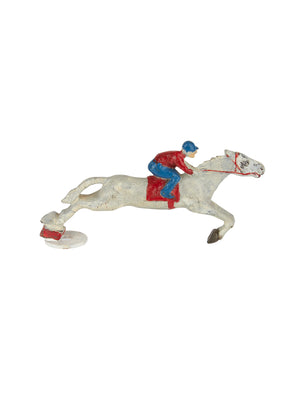  Vintage 1940s Painted Cast Iron Jockey and Thoroughbred Weston Table 