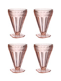 Vintage 1940s Pink Adam Footed Tumblers Set of Four Weston Table