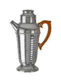 Vintage 1940s Ribbed Chrome Cocktail Shaker with Bakelite Handle Weston Table