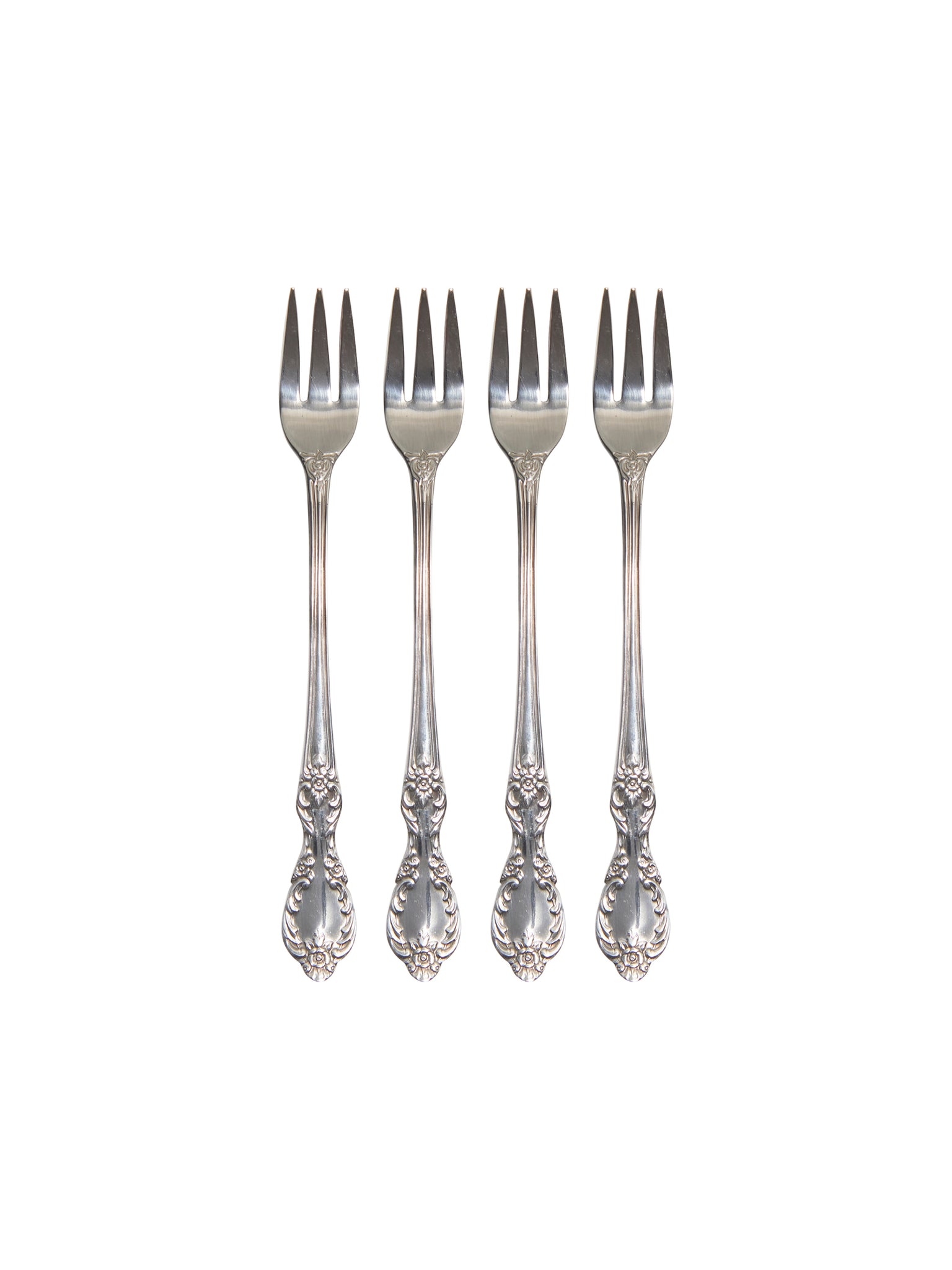 Vintage 1940s Rogers Valley Rose Oyster Forks Set of Four Weston Table