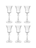 Vintage 1940s Rose Point Cambridge Etched Aperitif Glasses Set of Six Weston Table