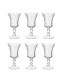 Vintage 1940s Rose Point Cambridge Etched Liquor Glasses Set of Six Weston Table