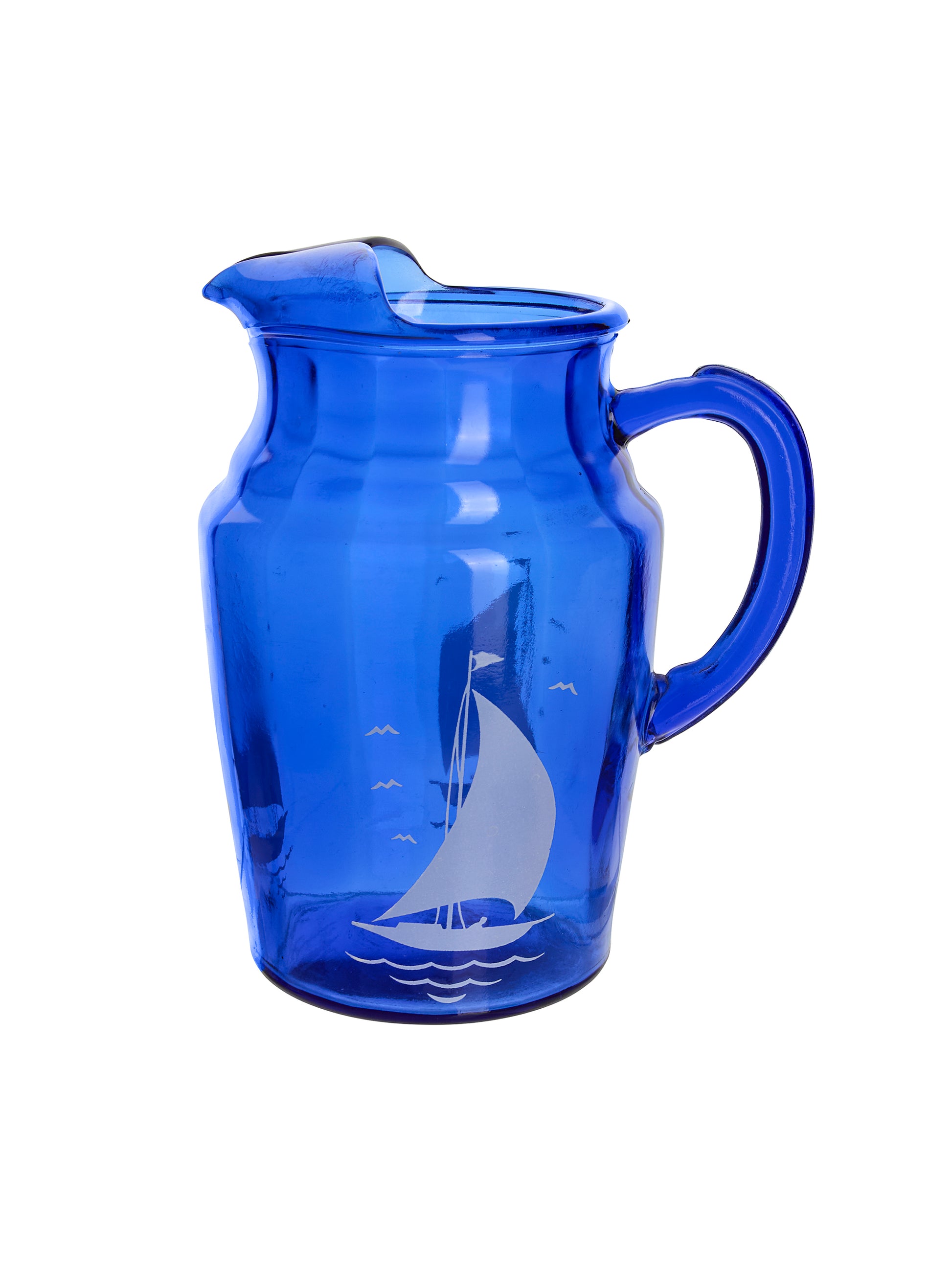 Vintage 1940s Sailboat Pitcher and Glasses Weston Table