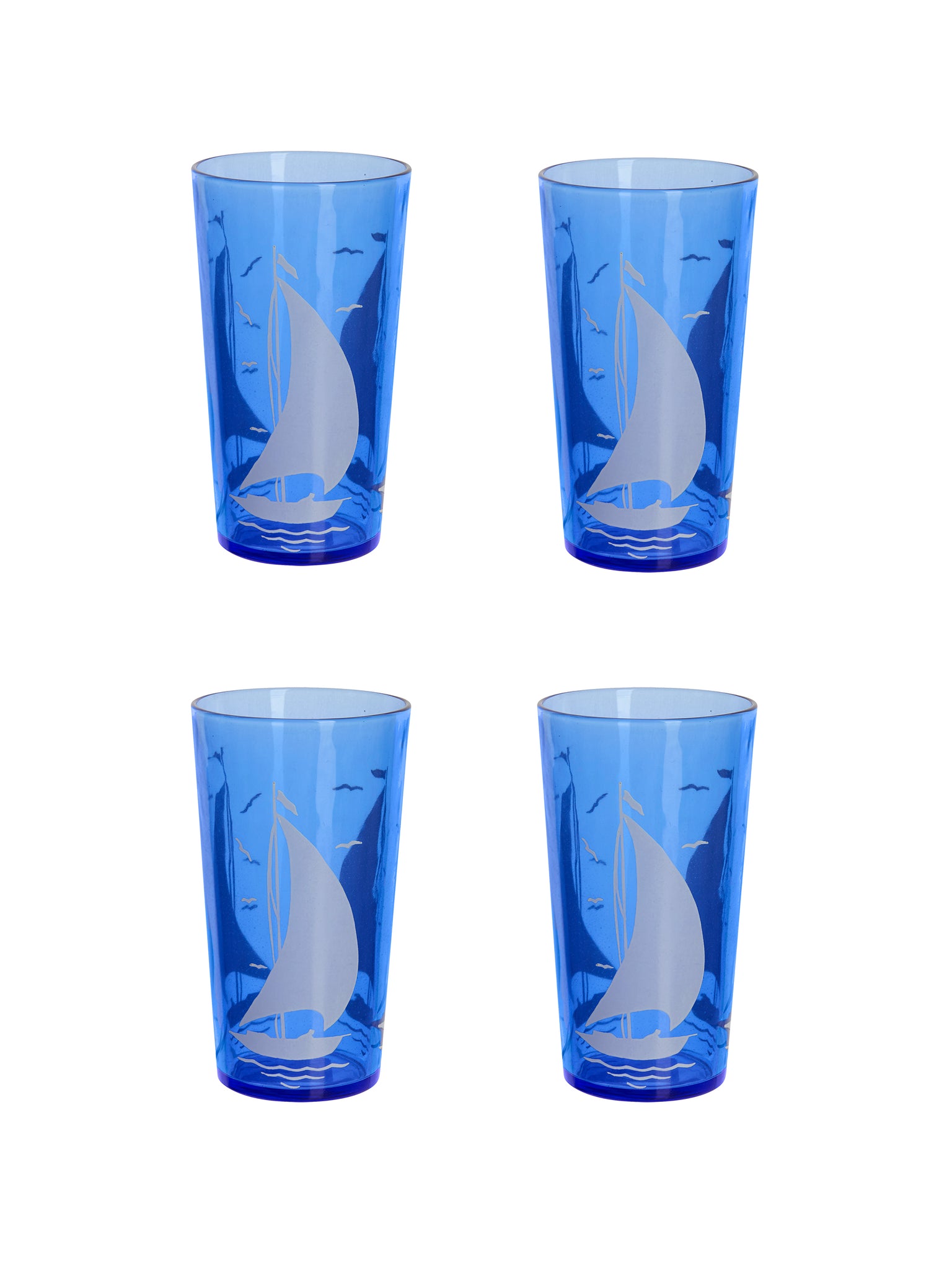 Vintage 1940s Sailboat Tall Tumblers Weston Table