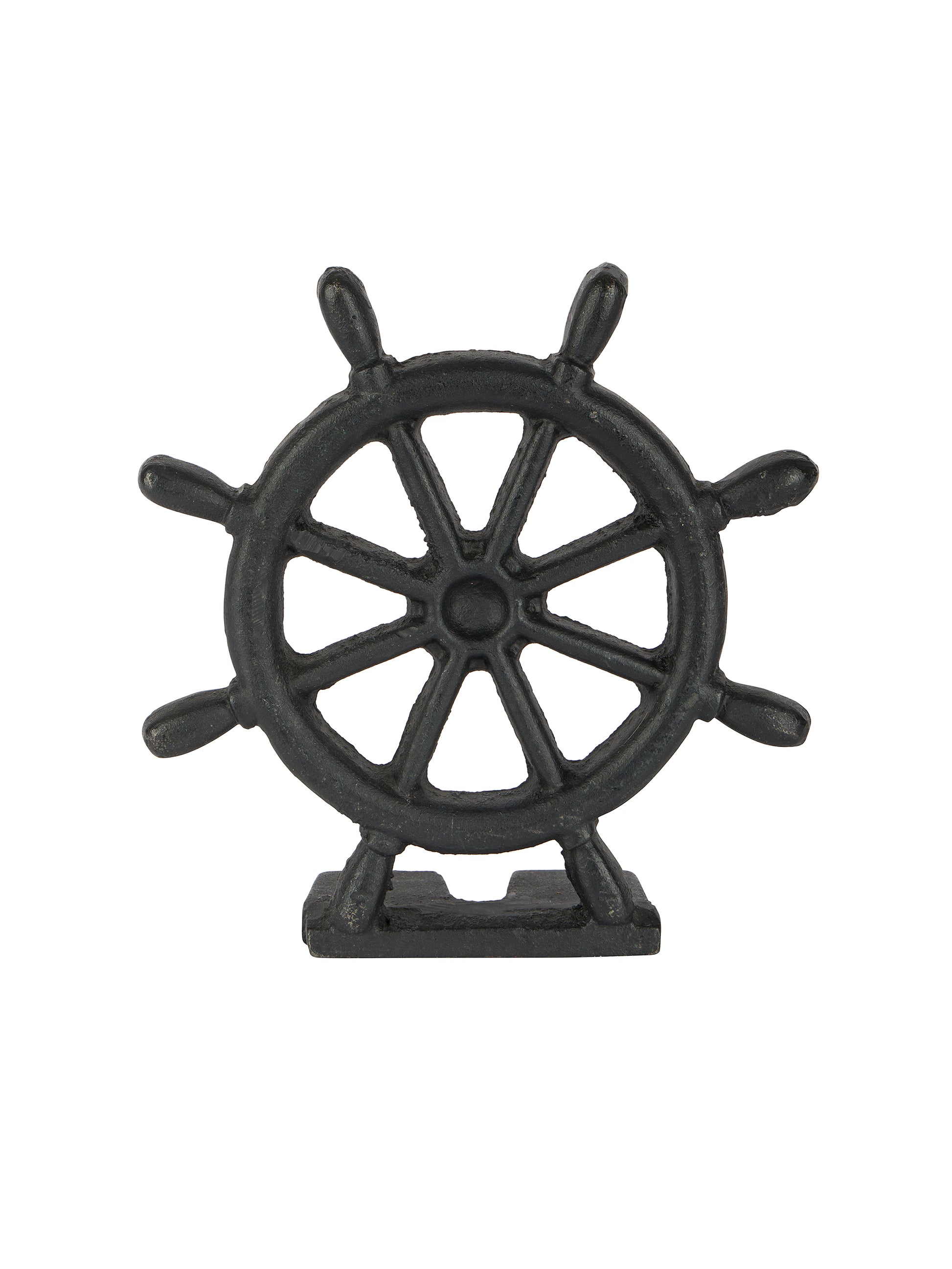 Vintage 1940s Ship's Wheel Cast Iron Doorstop Weston Table