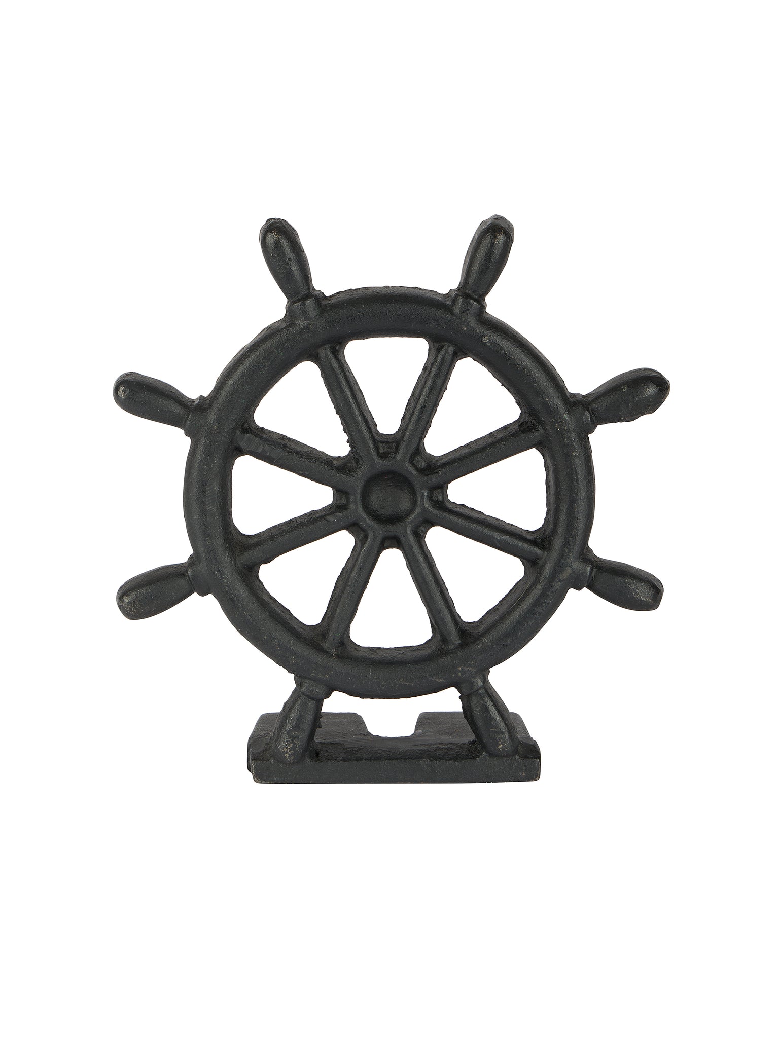 Vintage 1940s Ship's Wheel Cast Iron Doorstop Weston Table