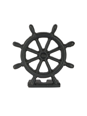  Vintage 1940s Ship's Wheel Cast Iron Doorstop Weston Table 