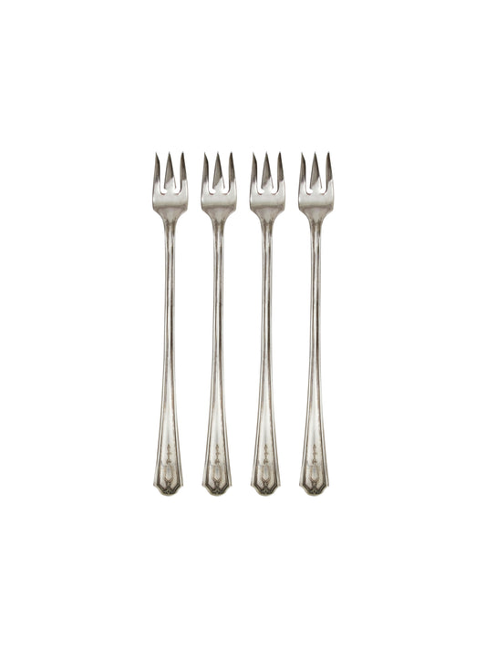 Vintage 1940 Silver Plate Carlton Oyster Forks Set of Four Weston Table
