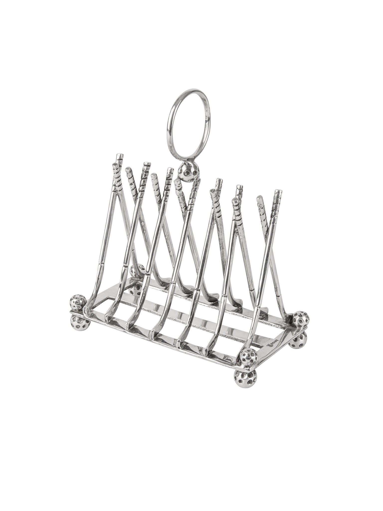 Vintage 1940s Silver Plate Crossed Golf Clubs Toast Rack Weston Table