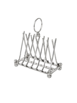  Vintage 1940s Silver Plate Crossed Golf Clubs Toast Rack Weston Table 