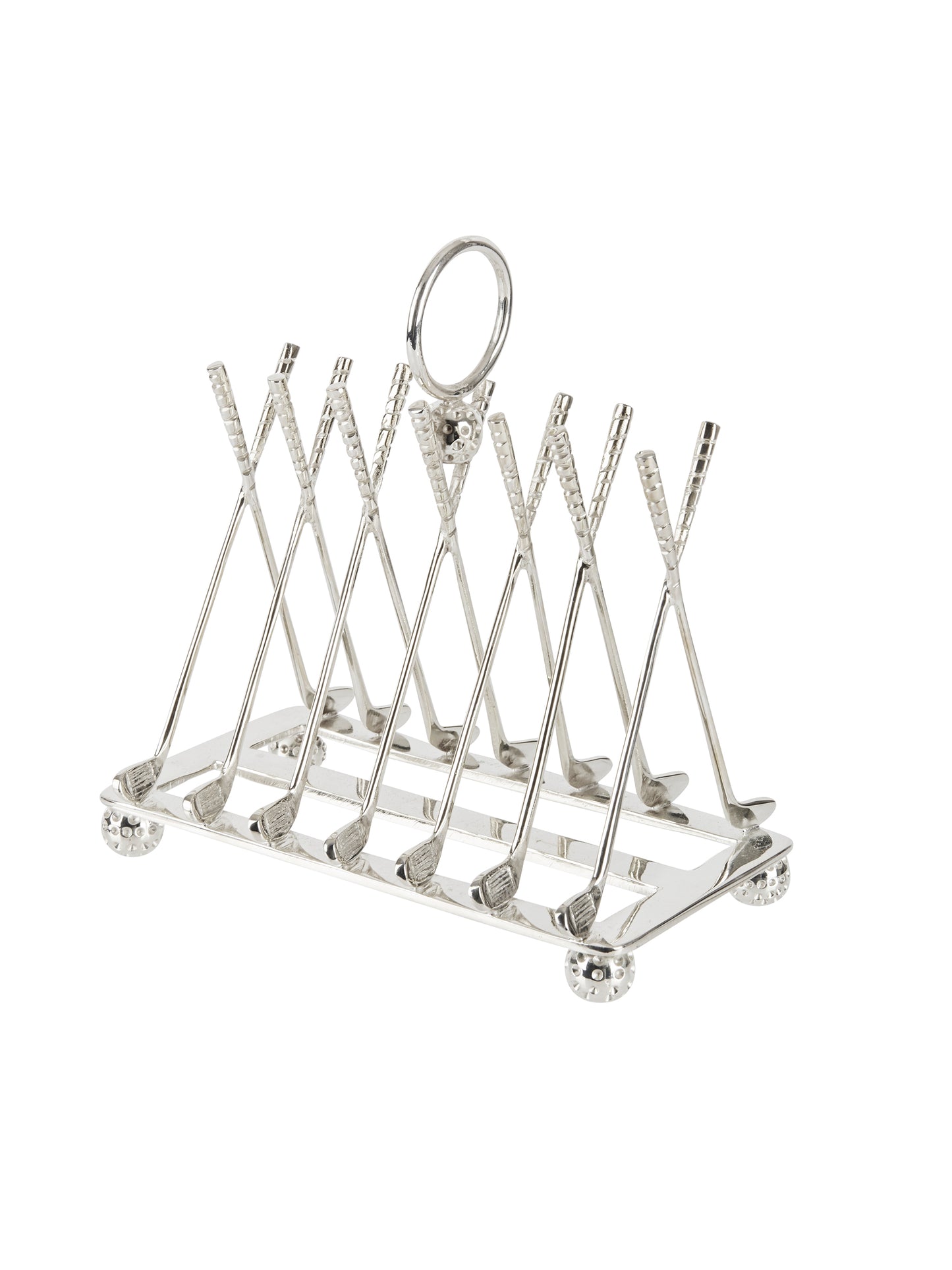 Vintage 1940s Silver Plate Crossed Golf Clubs Toast Rack Weston Table