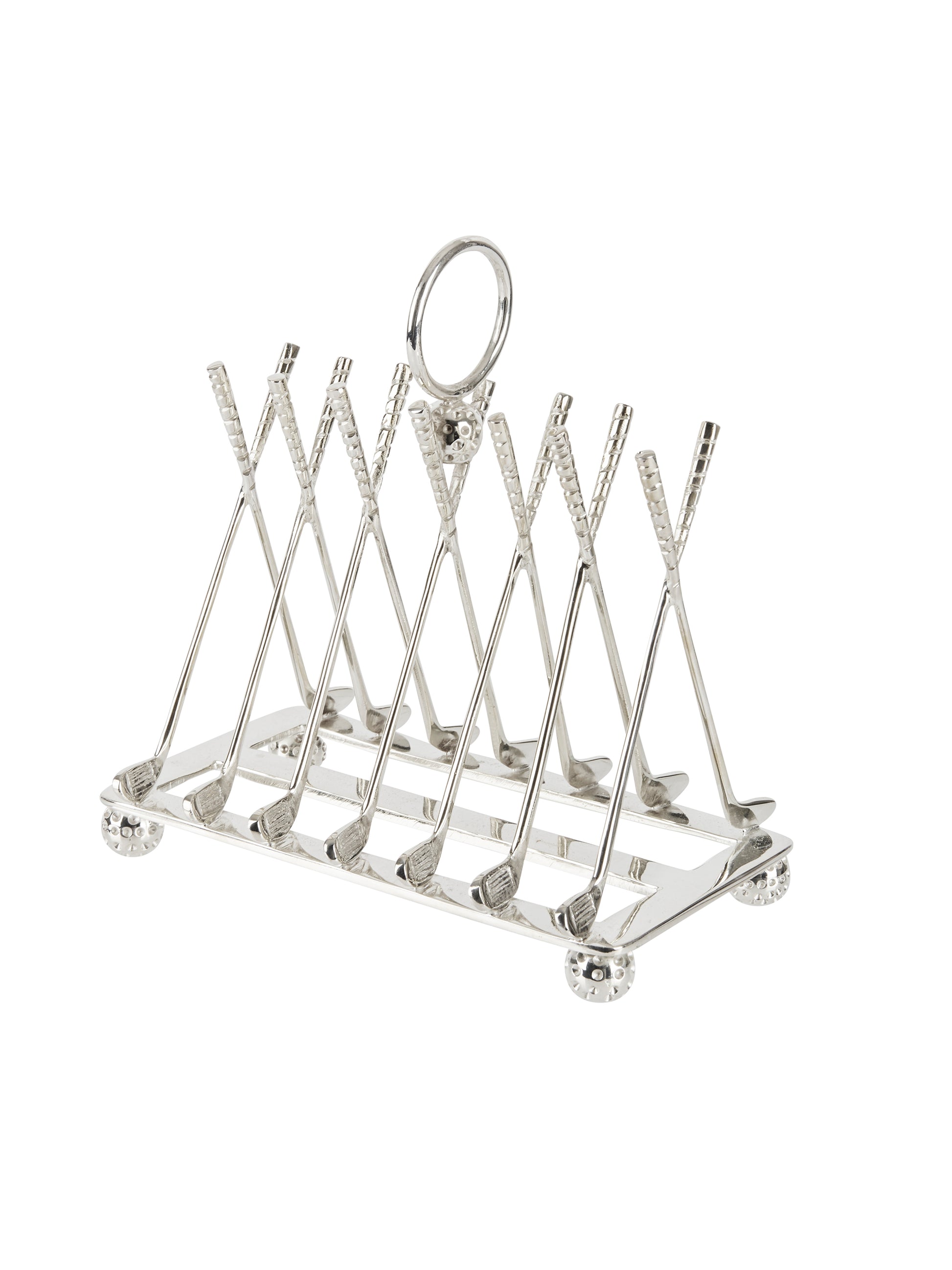 Vintage 1940s Silver Plate Crossed Golf Clubs Toast Rack Weston Table