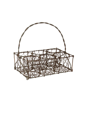  Vintage 1940s Six Glass Wire Bistro Carrier Weston Table 