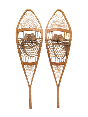  Vintage 1940s Snowshoes with Leather Shoe Bindings Weston Table 