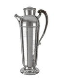 Vintage 1940s Tall Hammered Cocktail Shaker Black Carved Handle Weston Table