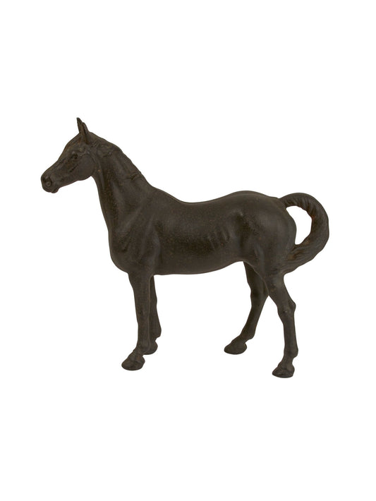 Vintage 1930s Hubley Black Thoroughbred Cast Iron Doorstop