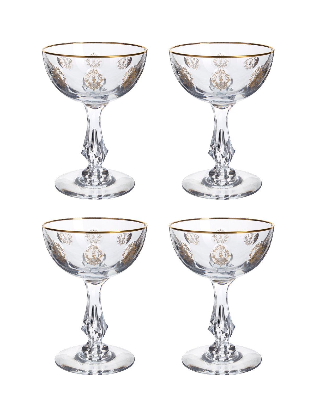 Vintage 1940s Tiffin Palais Versailles Coupes Set of Four Weston Table