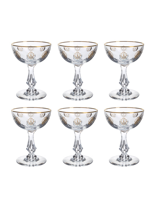 Vintage 1940s Tiffin Palais Versailles Coupes Set of Six Weston Table
