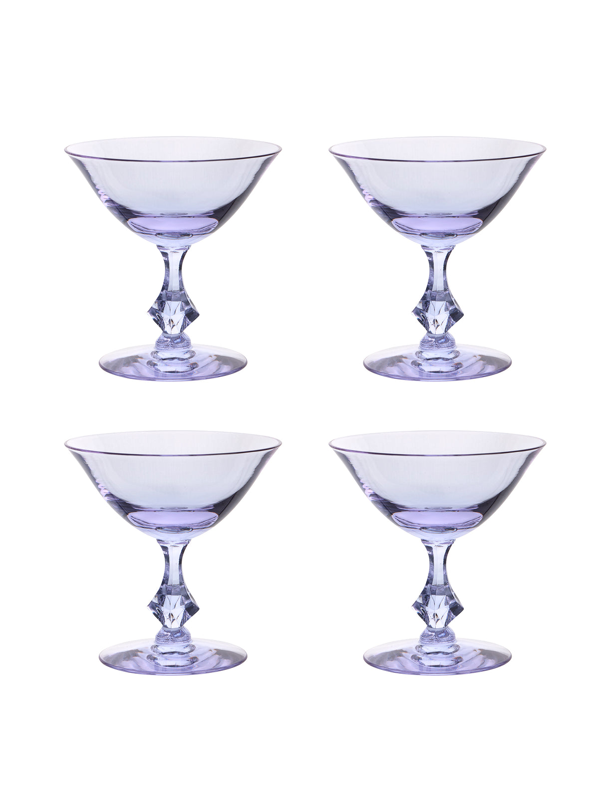 Vintage 1940s Tiffin Twilight Coupes Set of Four Weston Table