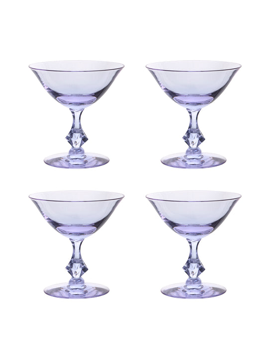 Vintage 1940s Tiffin Twilight Coupes Set of Four Weston Table