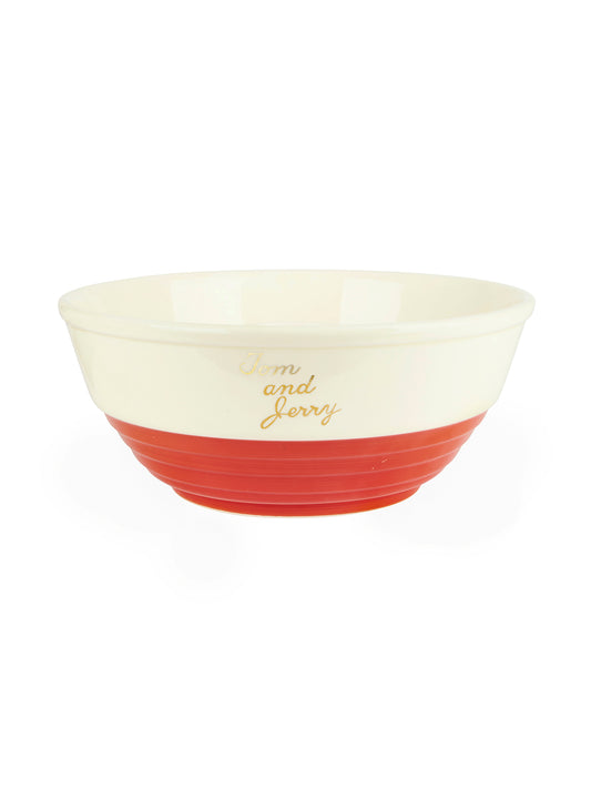 Vintage 1940s Tom & Jerry Ivory with Gold Lettering Punch Bowl Set Bowl Weston Table