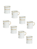 Vintage 1940s Tom & Jerry Porcelain Gold Trimmed Punch Bowl Set Mugs Set of Eight Weston Table