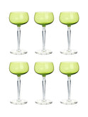 Vintage 1940s Val Saint Lambert Chartreuse Cocktail Glasses Set of Six Weston Table