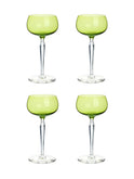 Vintage 1940s Val Saint Lambert Chartruese Cocktail Glasses Set of Four Weston Table