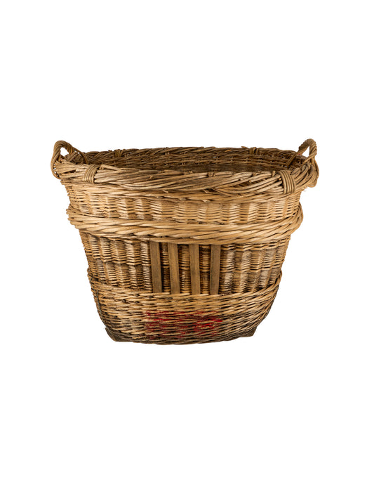 Vintage 1940s Wicker Champagne Grape Harvesting Basket Weston Table