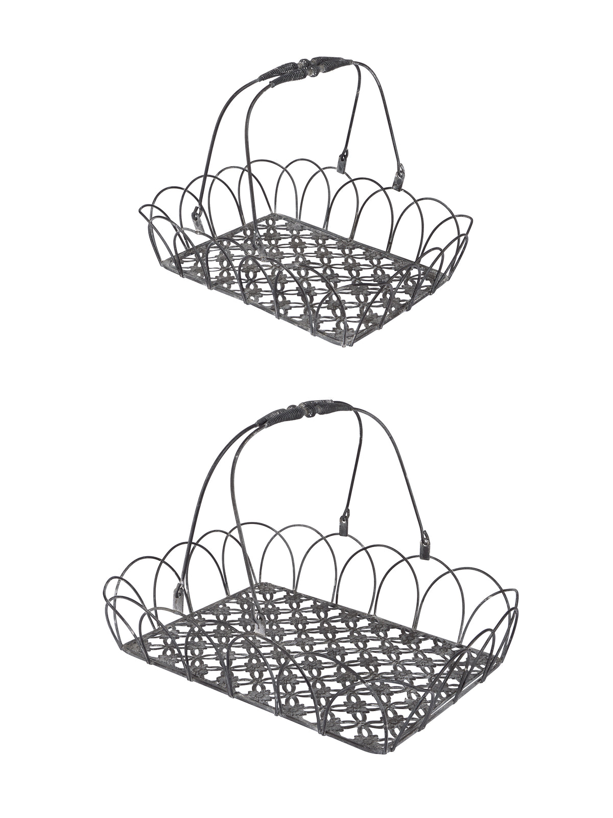 Vintage 1960s Wire Rectangular Garden Basket Weston Table